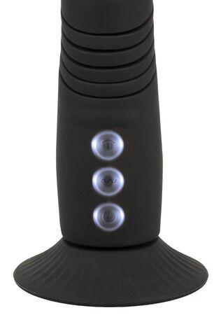 Черный вибратор с поступательными движениями G and P-Spot Thrusting Vibrator - 23 см.